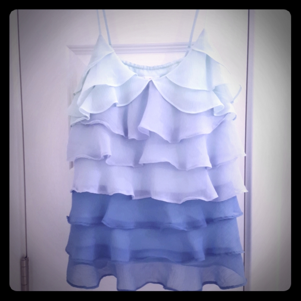 Ombre style ruffle tank